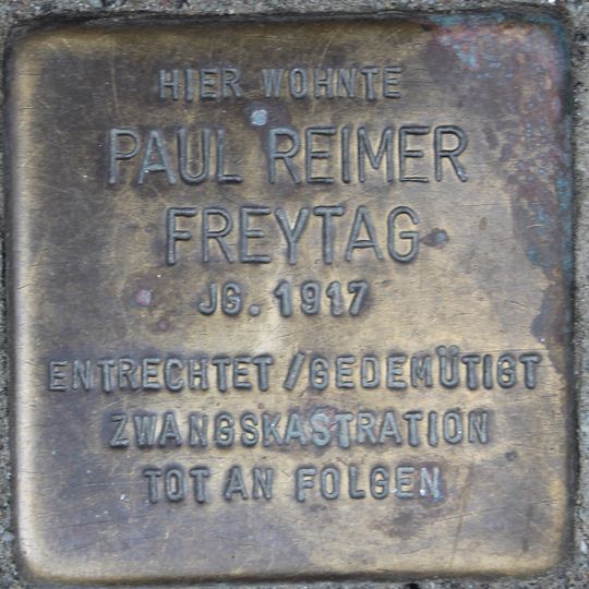 Stolperstein dedicated to Paul Reimer Freytag