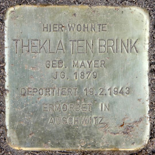 Stolperstein dedicated to Thekla Ten Brink