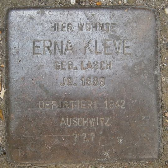 Stolperstein dedicated to Erna Kleve