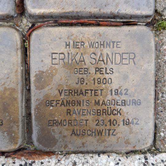 Stolperstein à la mémoire de Erika Sander