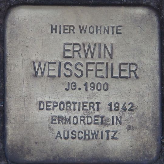 Stolperstein dedicated to Erwin Weissfeiler