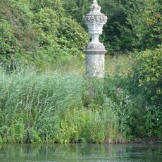 Large urn east of fish pond