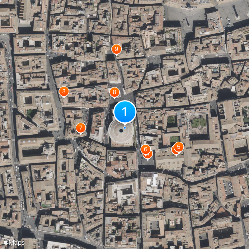 Panteón de Agripa Mapa