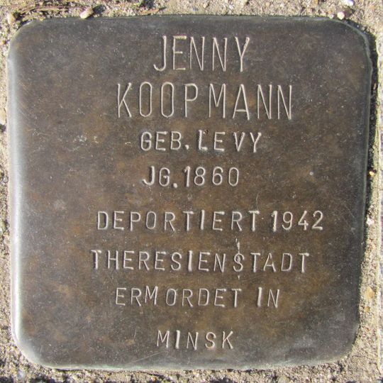 Stolperstein en memoria de Jenny Koopmann