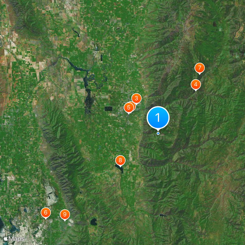 Contea di Cache Mappa