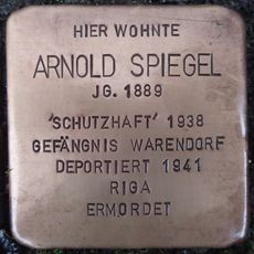 Stolperstein dedicated to Arnold Spiegel