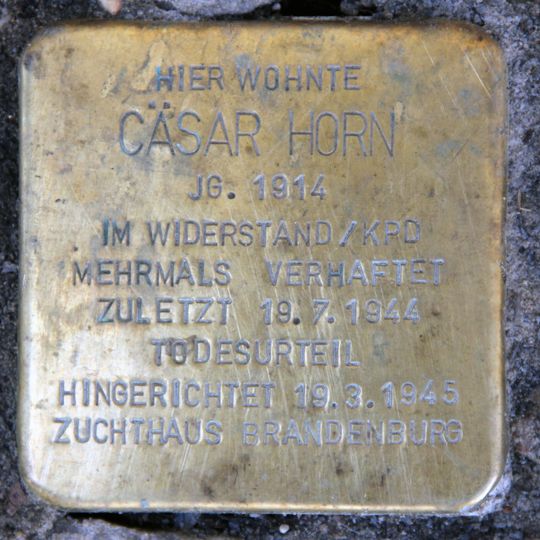 Stolperstein en memoria de Cäsar Horn