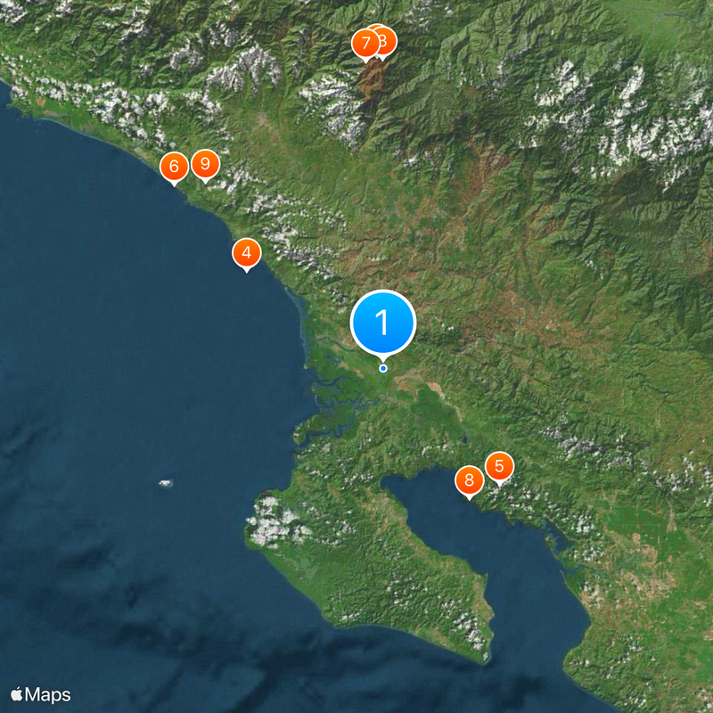 Stone spheres of Costa Rica Map