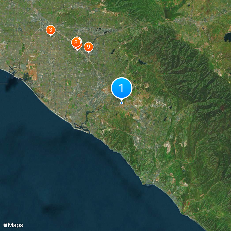 Contea di Orange Mappa