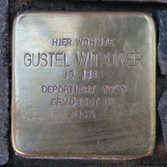 Stolperstein dedicated to Gustel Witkower
