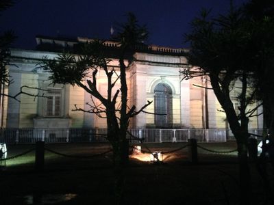 At night
