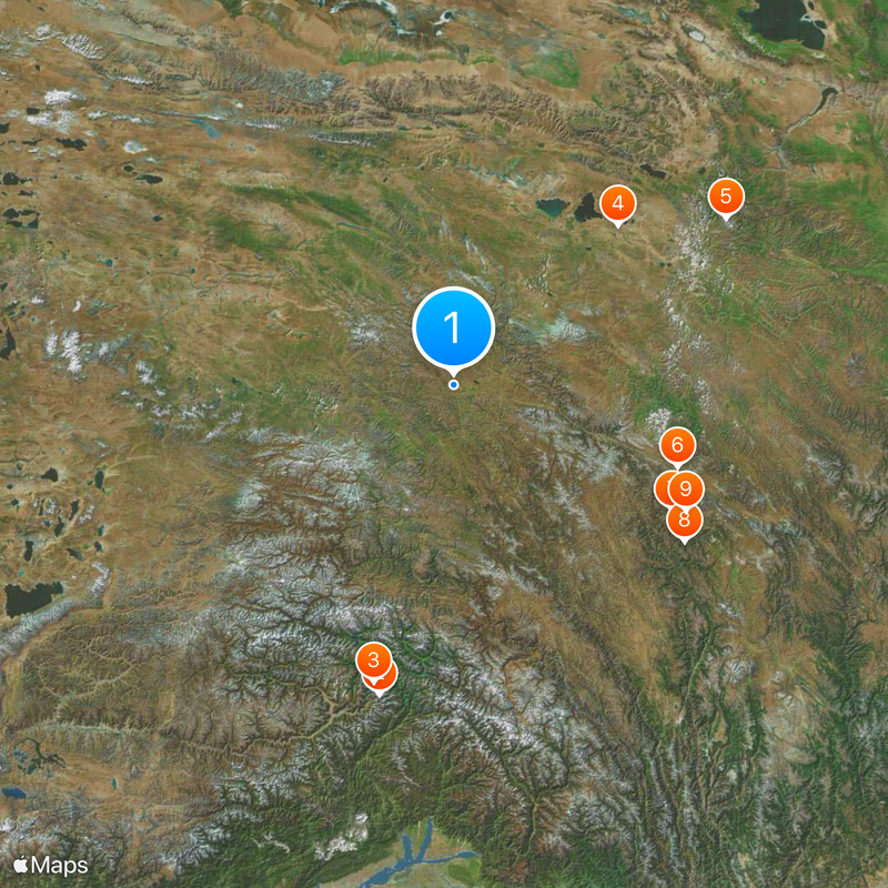 Ferrovia Qinghai-Tibete Mapa