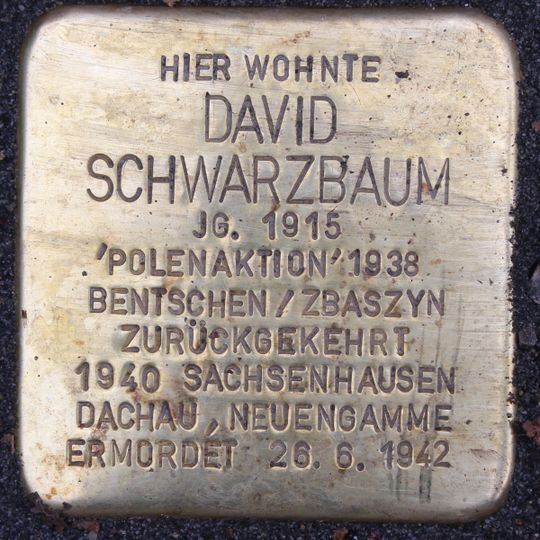 Stolperstein en memoria de David Schwarzbaum