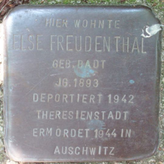 Stolperstein dedicated to Else Freudenthal