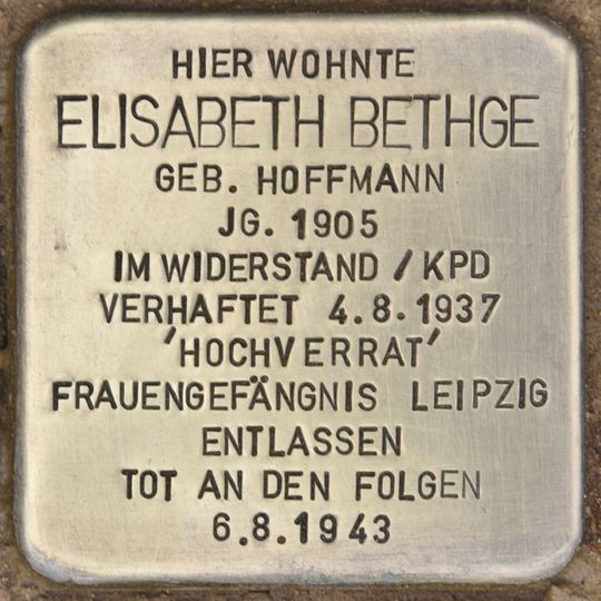 Stolperstein en memoria de Elisabeth Bethge