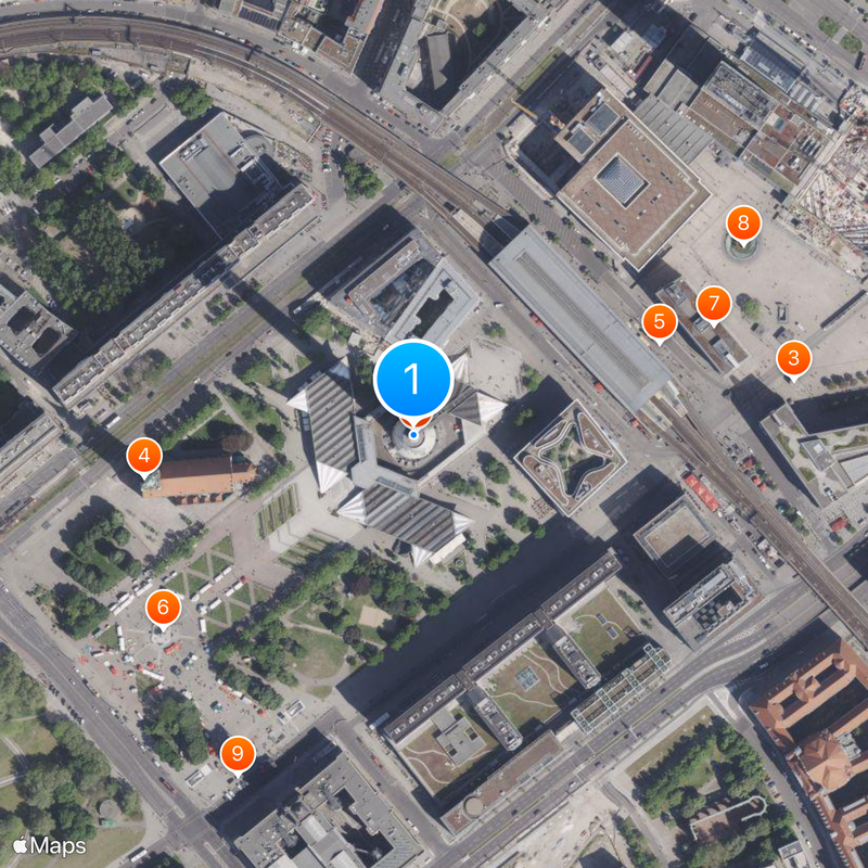 Torre de televisión de Berlín Mapa