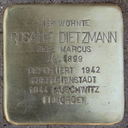 Stolperstein dedicated to Rosalie Dietzmann