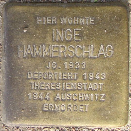 Stolperstein dedicated to Inge Hammerschlag