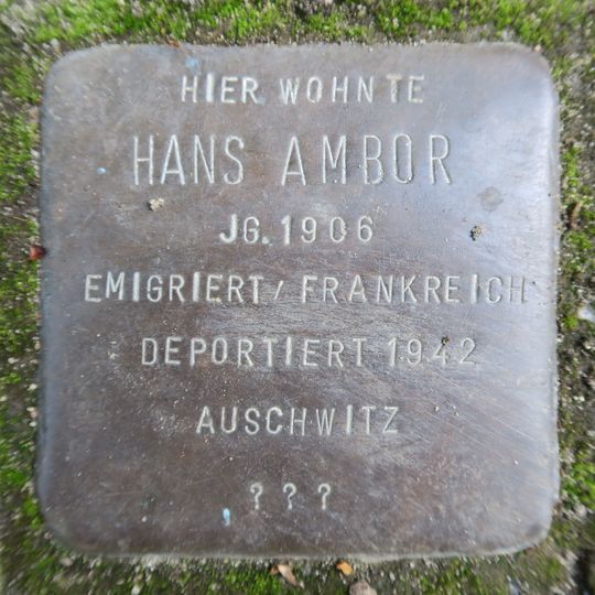 Stolperstein à la mémoire de Hans Ambor