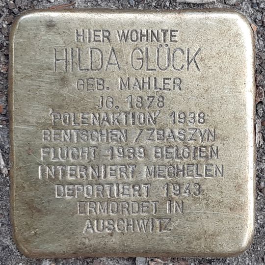 Stolperstein dedicated to Hilda Glück