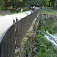 Cascade Bridge and weir in Bretton Park