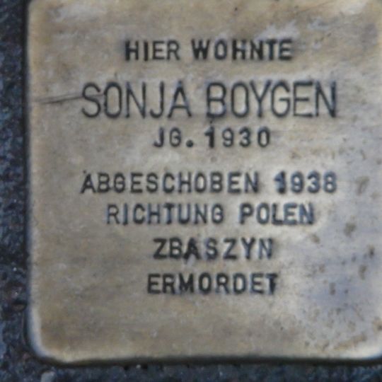 Stolperstein en memoria de Sonja Boygen