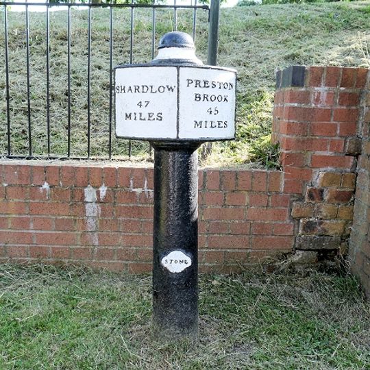 Trent And Mersey Canal Milepost Approximately 5 Metres To South Of Stafford Road Bridge