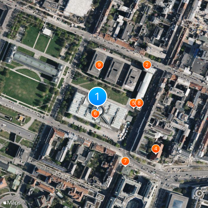 Pinakothek der Moderne Karte