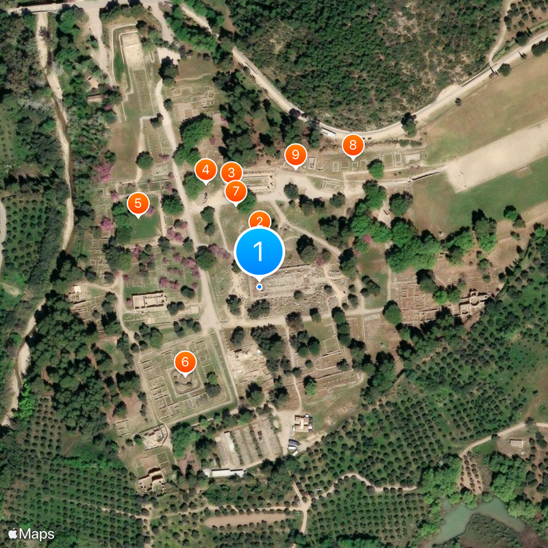 Temple of Zeus in Olympia Map