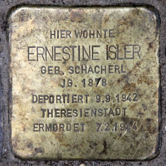 Stolperstein dedicated to Ernestine Isler