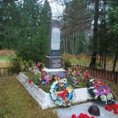 Памятник-обелиск героям-пионерам М. Кротову, А. Купше, Н. Рыжову, погибшим от рук фашистов в 1942 г. близ этой деревни за связь с партизанами (Костуя)