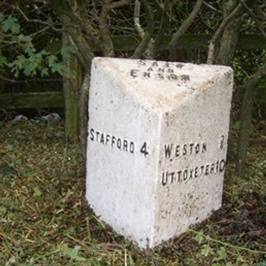 Milepost, Ox Hill approach drive on Weston Bank