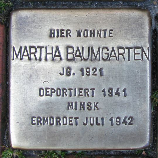 Stolperstein en memoria de Martha Baumgarten