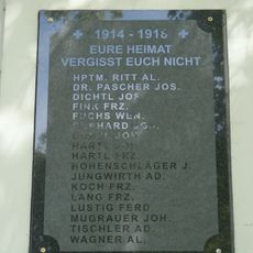 Plaque to World War I victims in Mokrá