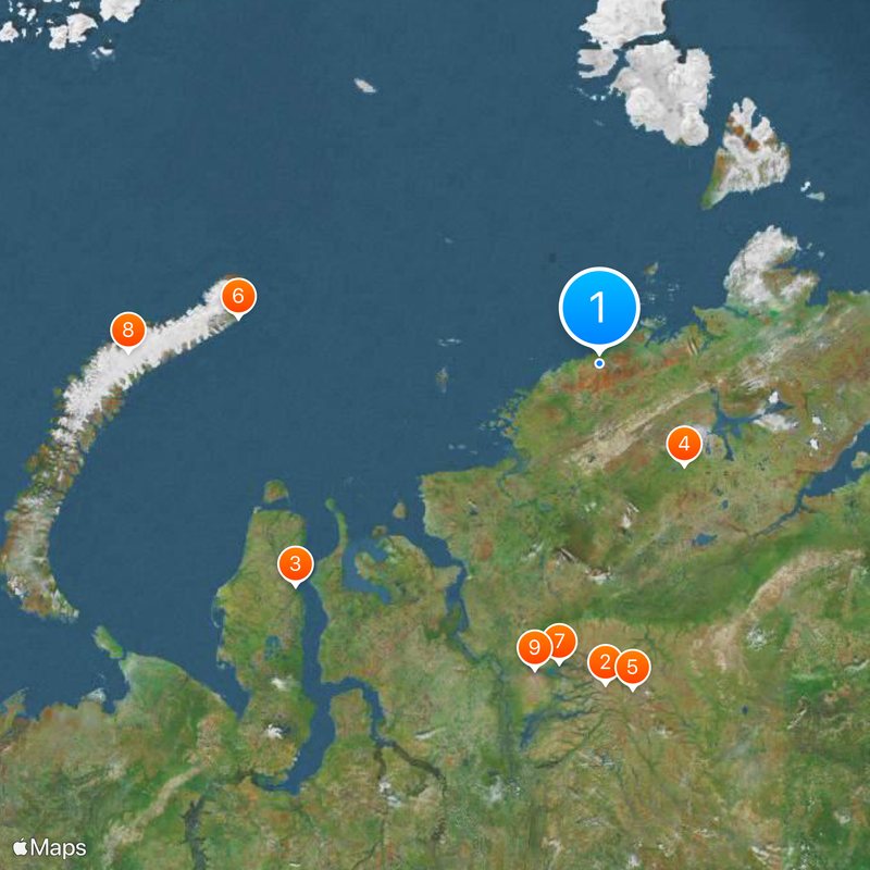Great Arctic State Nature Reserve Map