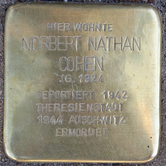 Stolperstein en memoria de Norbert Nathan Cohen