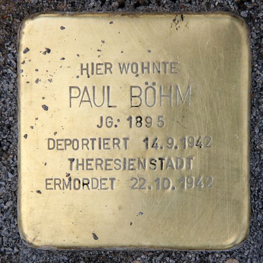 Stolperstein dedicated to Paul Böhm