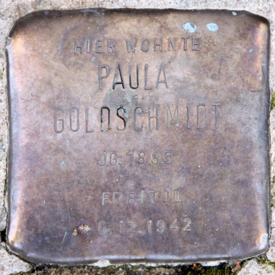 Stolperstein en memoria de Paula Goldschmidt