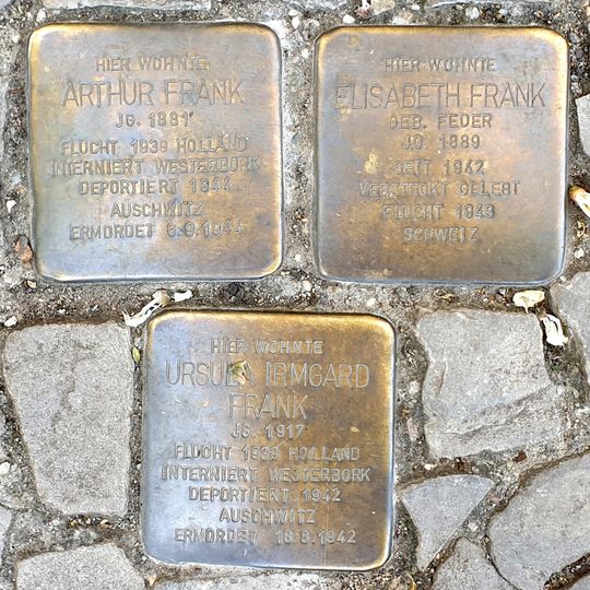 Stolperstein en memoria de Arthur Frank
