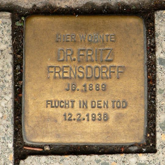Stolperstein à la mémoire de Fritz Frensdorff