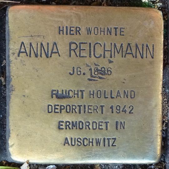 Stolperstein à la mémoire d’Anna Reichmann