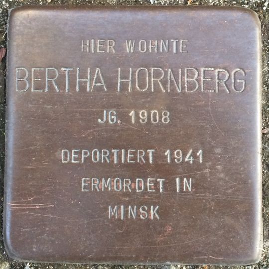 Stolperstein dedicated to Bertha Hornberg