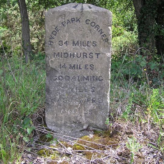 Milestone, Cranhurst, Milford, nr cemetery