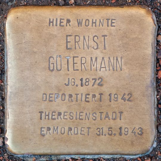 Stolperstein dedicated to Ernst Gütermann