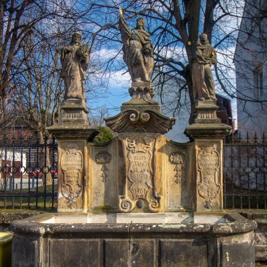 Statues of Saints Wenceslaus, John of Nepomuk and Anthony of Padua in Turnov