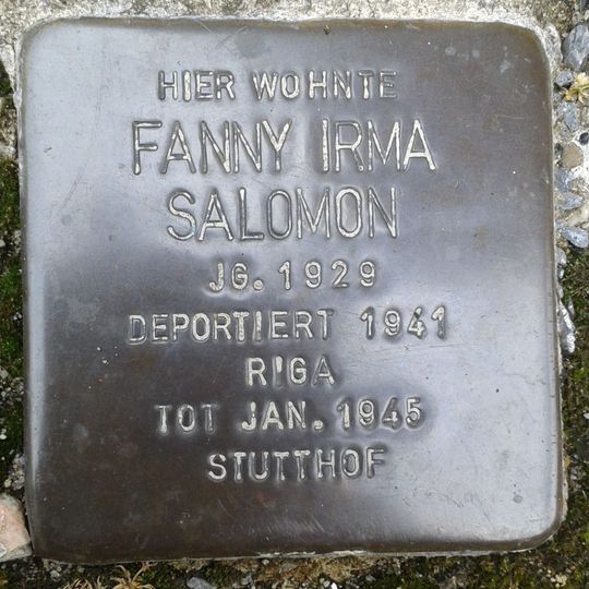 Stolperstein dedicated to Fanny Irma Salomon