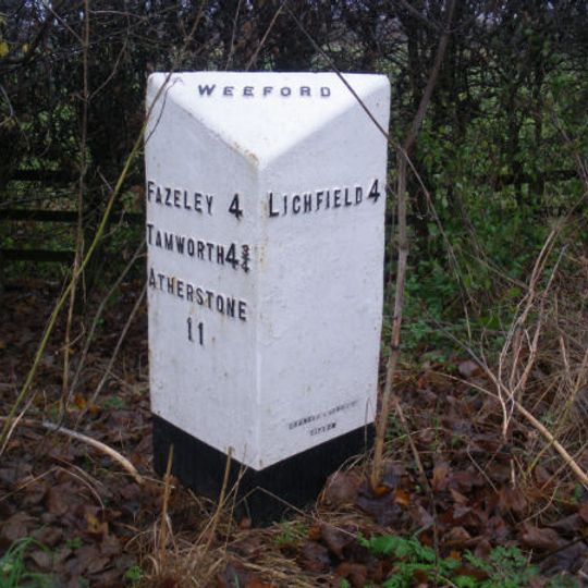 Milepost, Roman Road, N of Weeford Church