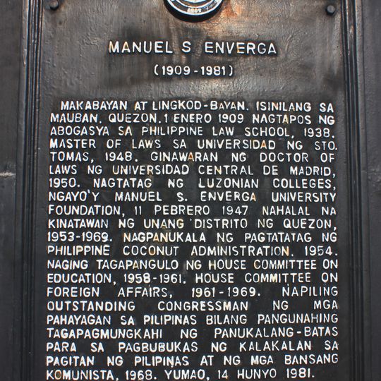 Manuel S. Enverga historical marker