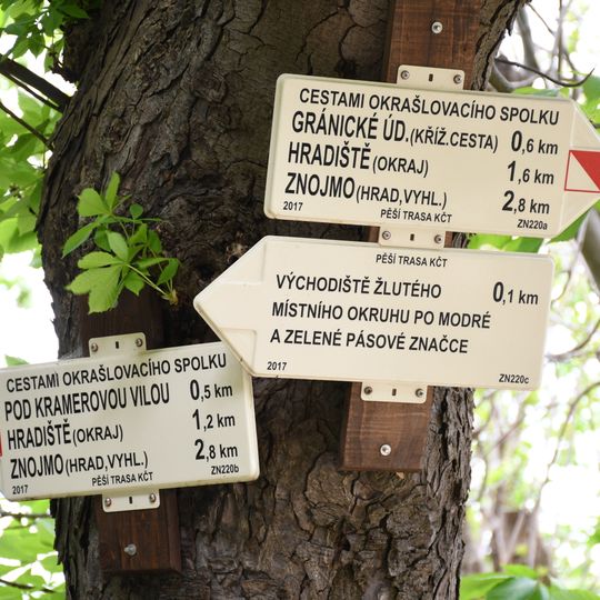 Rozcestník Znojmo - hrad, vyhl.
