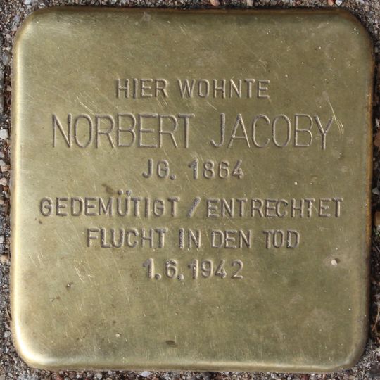 Stolperstein dedicated to Norbert Jacoby